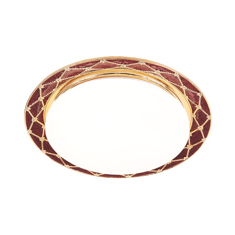 LED-Harz Flush Leuchte Traditionelle Schwarz/Rot/Aprikosenschale Wohnzimmer Flush Mount Beleuchtung