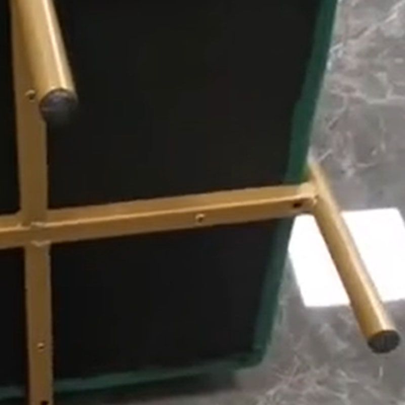 Glam Pouf Ottoman Velvet Upholstered Solid Color Square Ottoman with Metal Legs