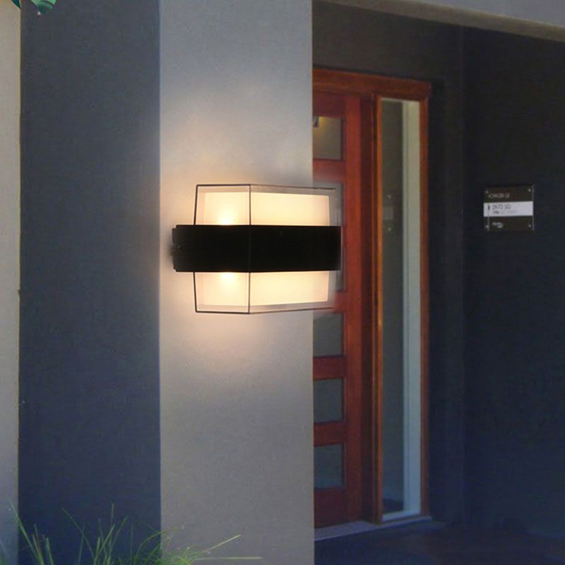 Iluminación geométrica de la exploración moderna balcón acrílico lámpara de pared LED lámpara en negro texturizado