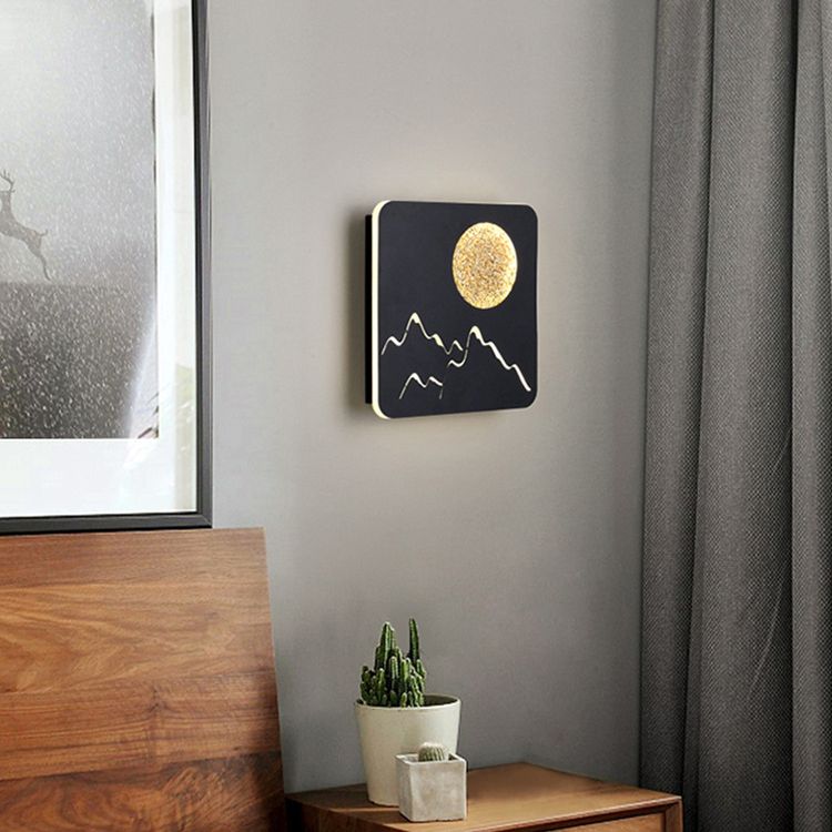 LED BEDBADE Decoratie Wandbevestiging Lamp Cirkelvorm Lunar Eclipse Wandverlichting