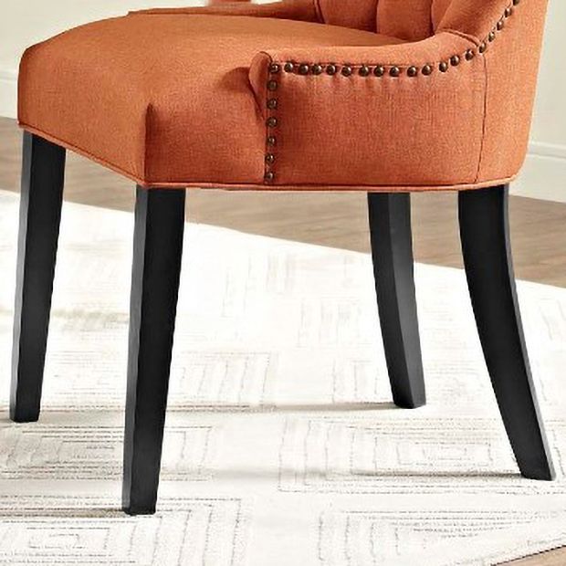 Silla auxiliar tradicional tapizada para el hogar Parsons Silla de comedor con acabado mate y patas negras
