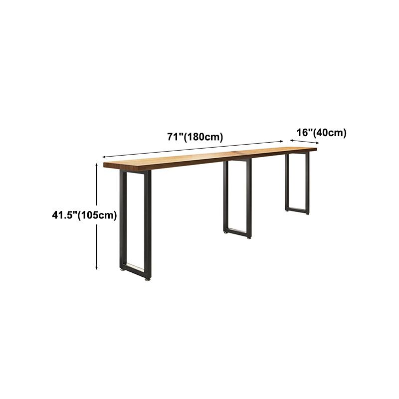 Modern Wood Pub Table with Rectangle Table Top Black Trestle Table with 42-inch Height