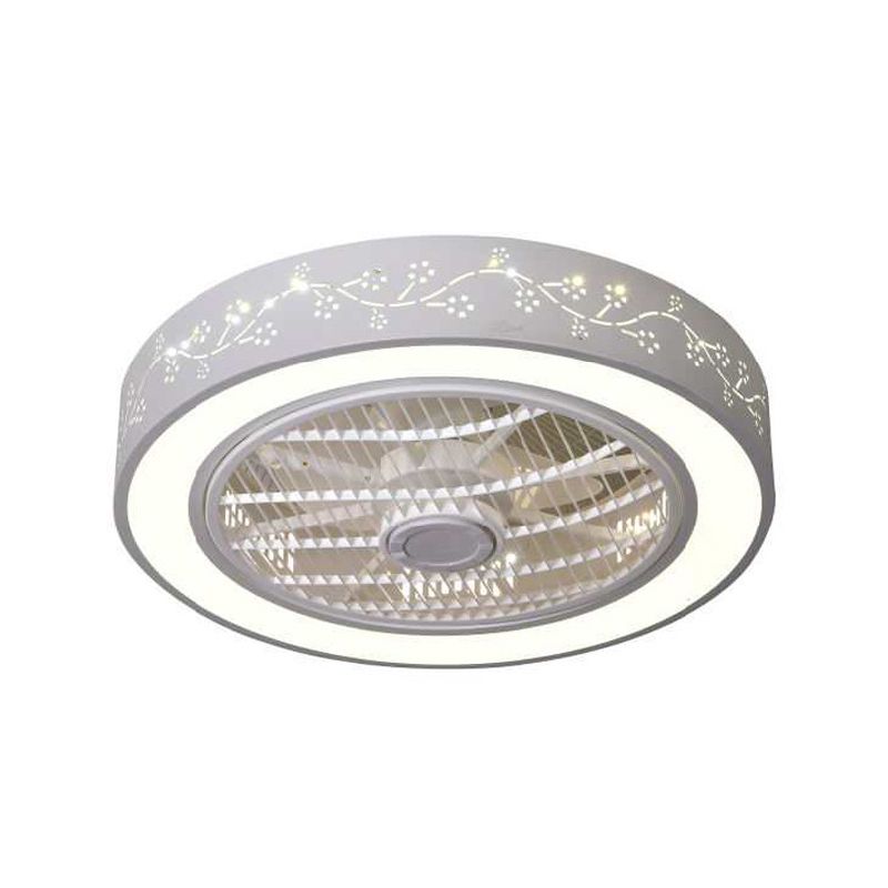 Drum Laser-geschnittene Acryl-Deckenlüfterlampe Einfache 20,5-Zoll-LED-Halbmontage-Beleuchtung