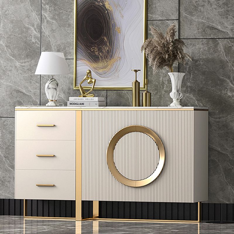 35.43"H Sideboard Glam Style Dining Server with 3 Drawers for Living Room Kitchen