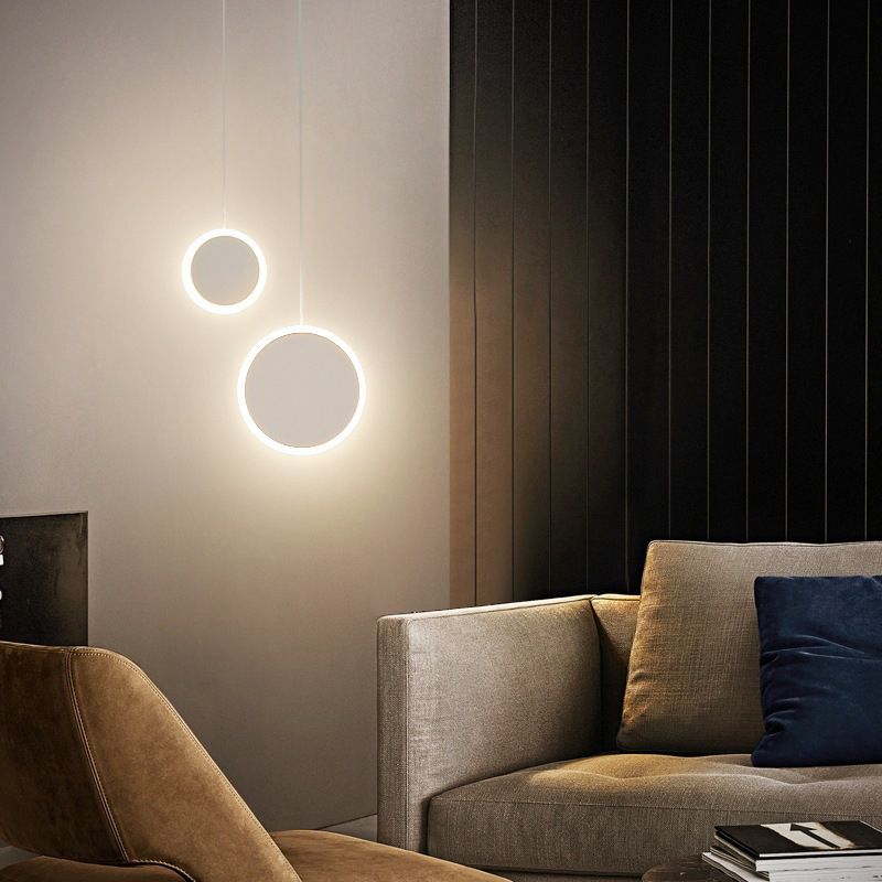 Multi Lights Round Shade Pendant Modern Simple LED Style Hanging Ceiling Light