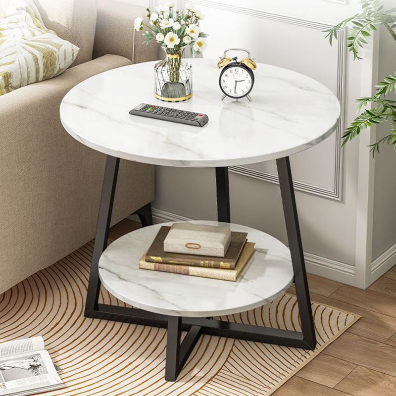 Contemporary  Round End Table Cross Leg  Side Table  for Living Room