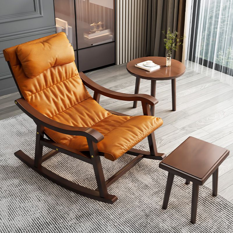 Wooden Base Leisure Home Rocking Chair Single Lounge Lazy Sofa Chair