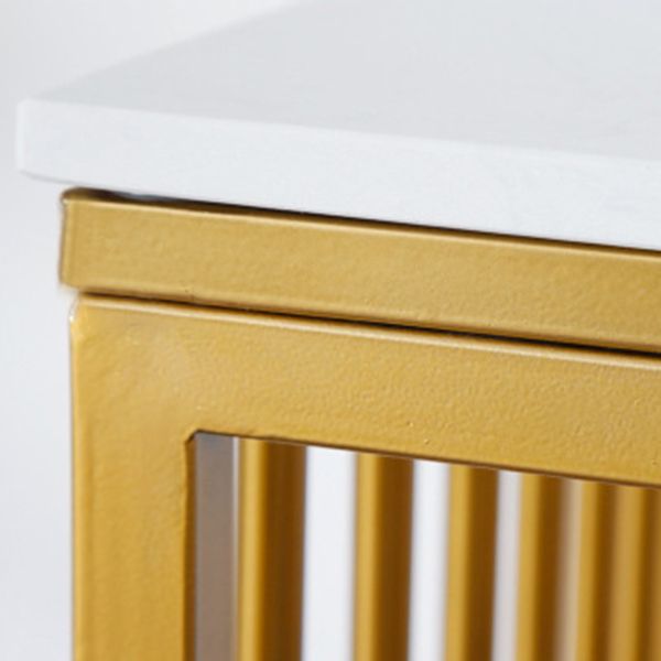 Bar Height Pub Table Glam Style Rectangle Bar Table with Stone Top