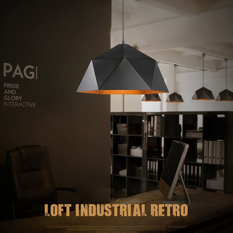 Diamond Dining Room Pendant Ceiling Light Modern Style Metal 1 Light Hanging Ceiling Light