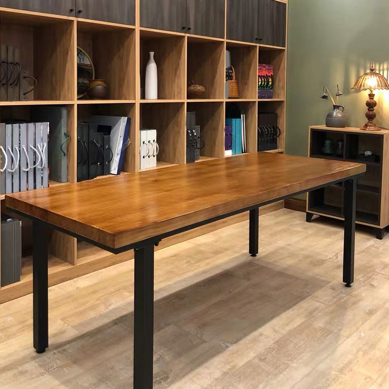Rectangle 4 Legs Dining Table Industrial Pine Wood Table for Dining Room