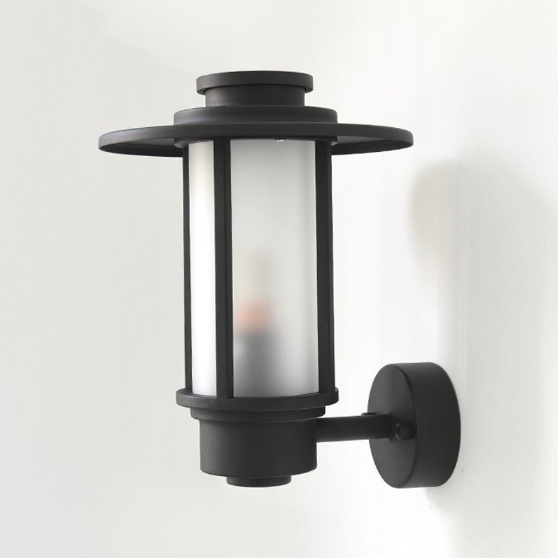 Retro Frosted Glass Shade Wall Light Geometric 1 Light Wall Sconce for Outdoors