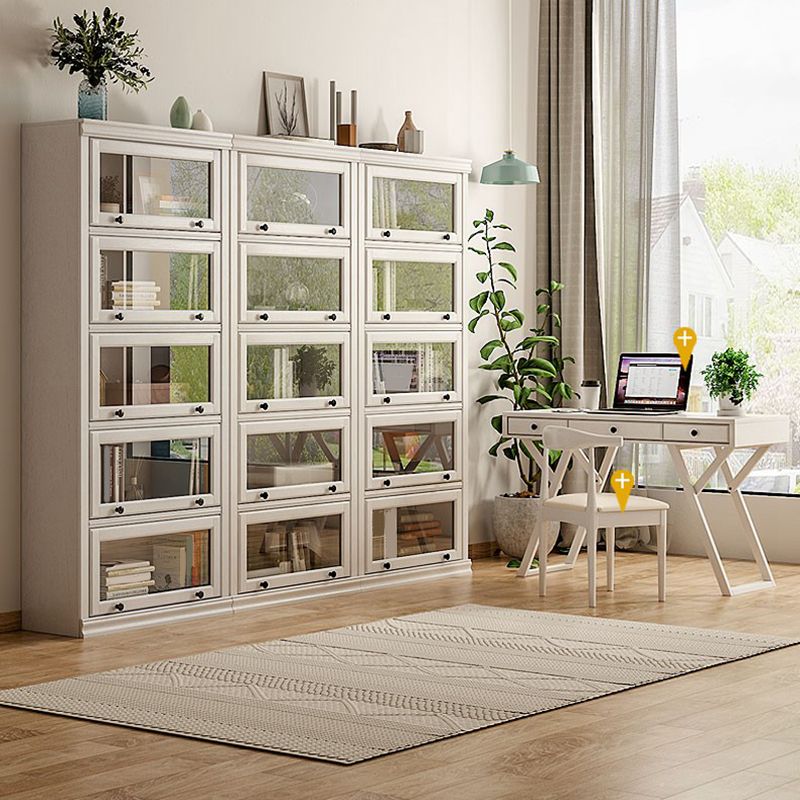 Contemporary Wooden Shelf Bookcase with Doors Standard Shelf