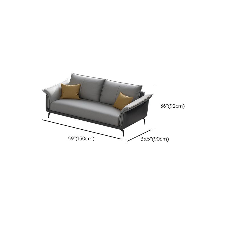 Tropical 35" Wide Sofa Fabric Flared Arm Gray Seating for Living Room