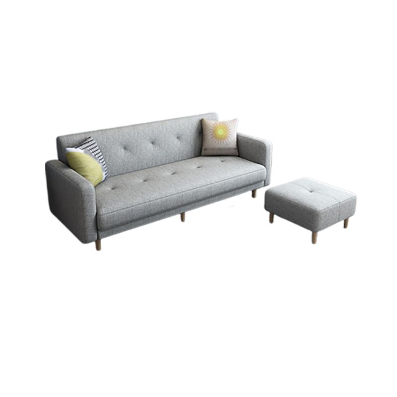 Contemporary Square Arm Sofa Tufted Back Sectional for Living Room
