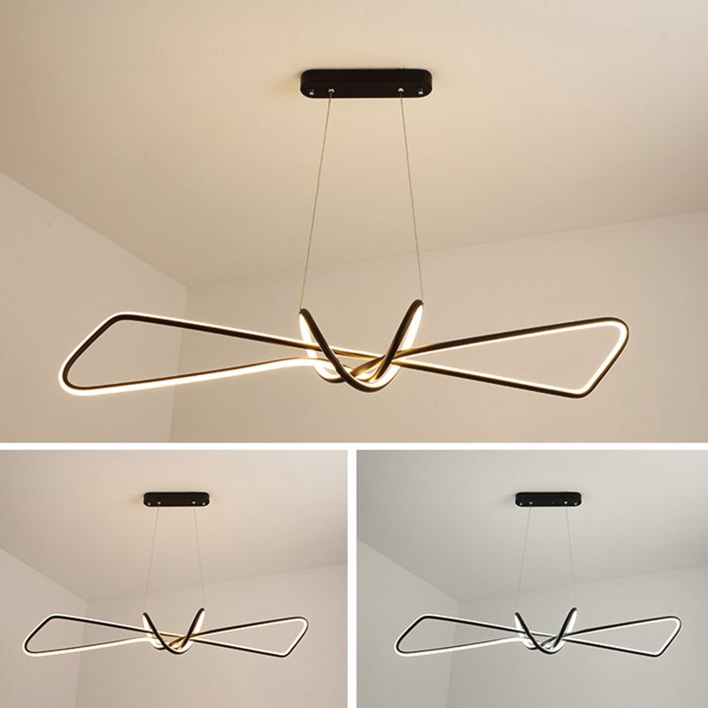 Linear LED Island Chandelier Lights Metal New Modern Hanging Lamp for Dining Room