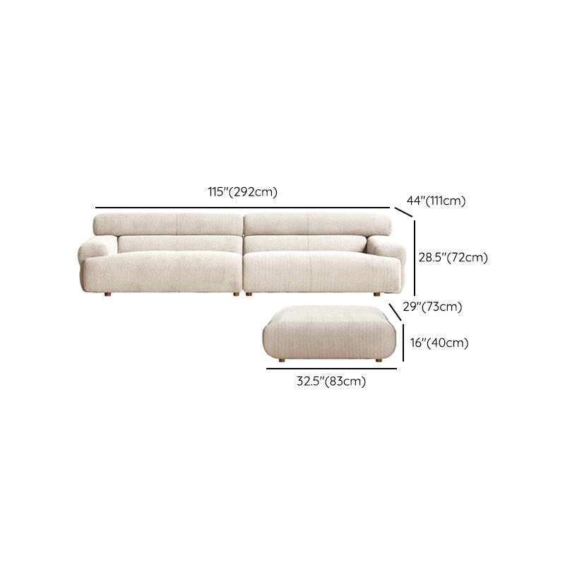 Tight Seat Foam Solid Color Wood Recessed Arm Sofa for Living Room