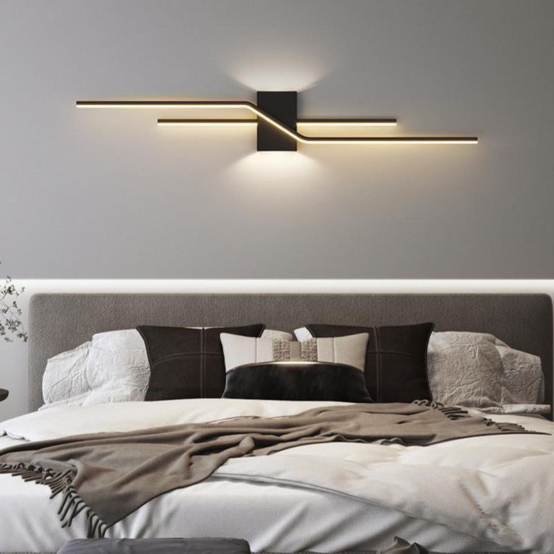 2-Light Modern Wall Mounted Sconce White/Black LED Wall Light for Foyer