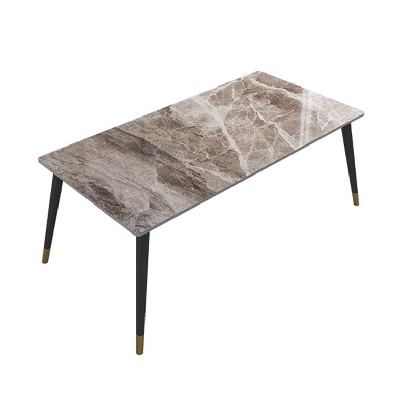 Minimalist 1/2/5/6/7 Pieces Furniture Stone Rectangle Dining Table Set in Gray