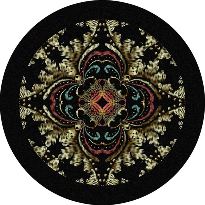 Multi Colored Flower Rug Polypropylene Moroccan Carpet Anti-Slip Backing Washable Stain Resistant Rug for Bedroom
