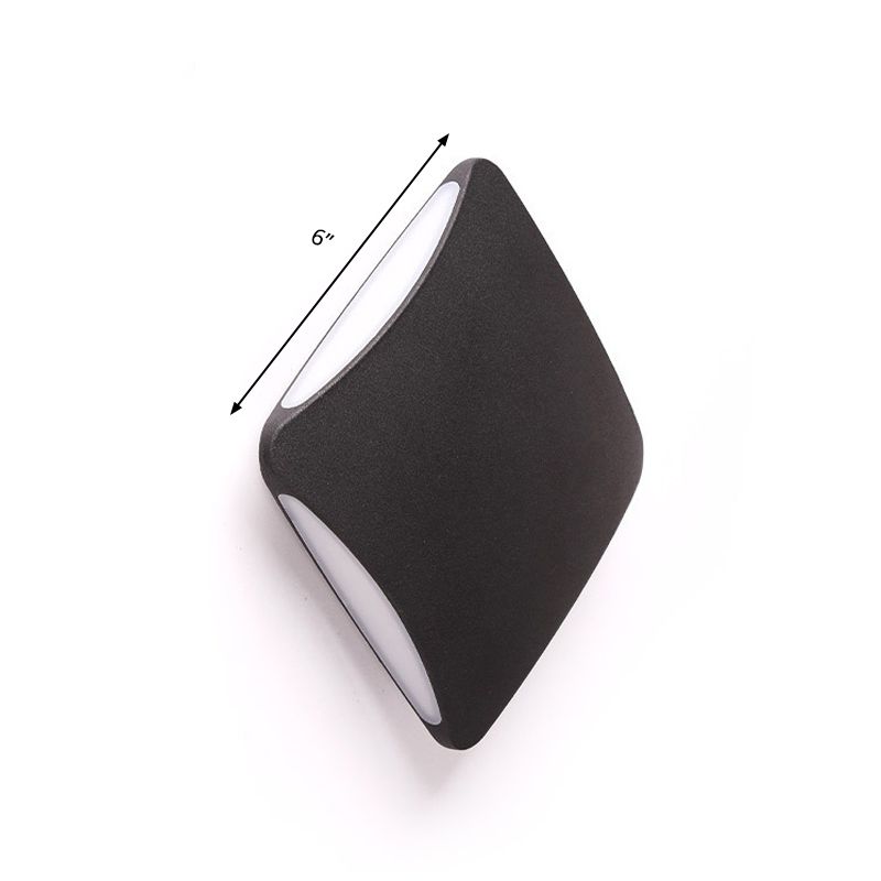 Moderne stijl diamant wandmontage licht aluminium 4 "/6" brede led veranda sconce lamp in zwart