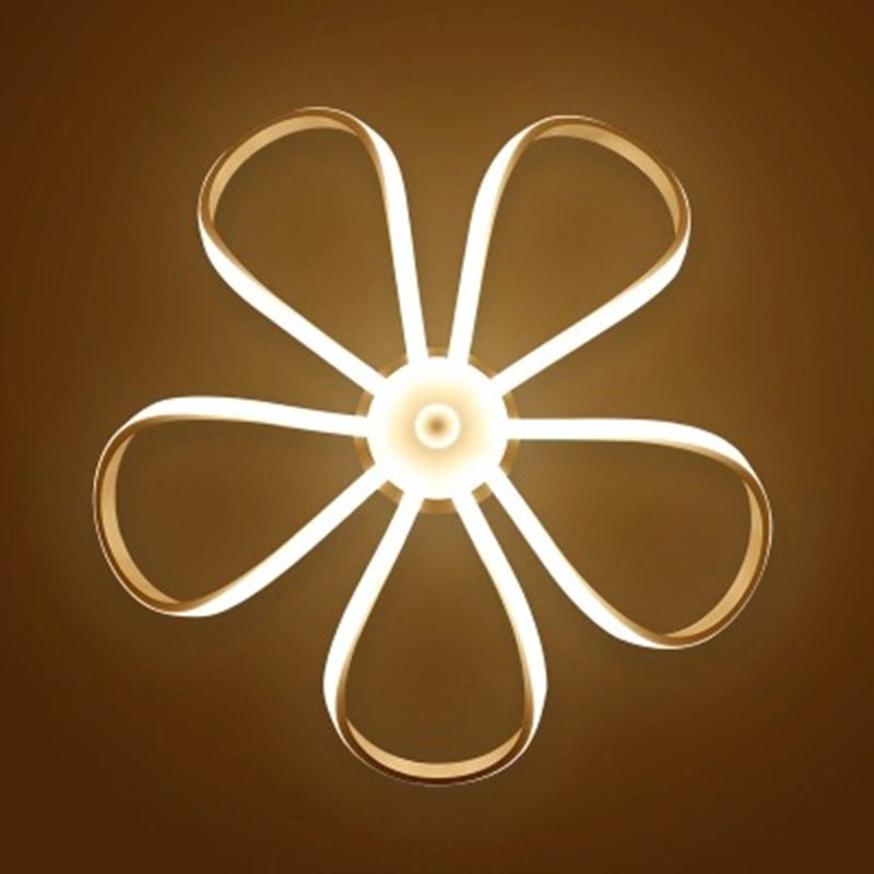 Flower Chandelier Lighting Minimalist Acrylic Restaurant LED Pendant Light in White
