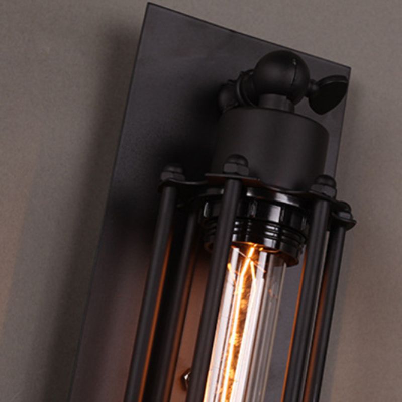 Industrial Black Metallic Lighting Flush Mount Wall Light for Living Room