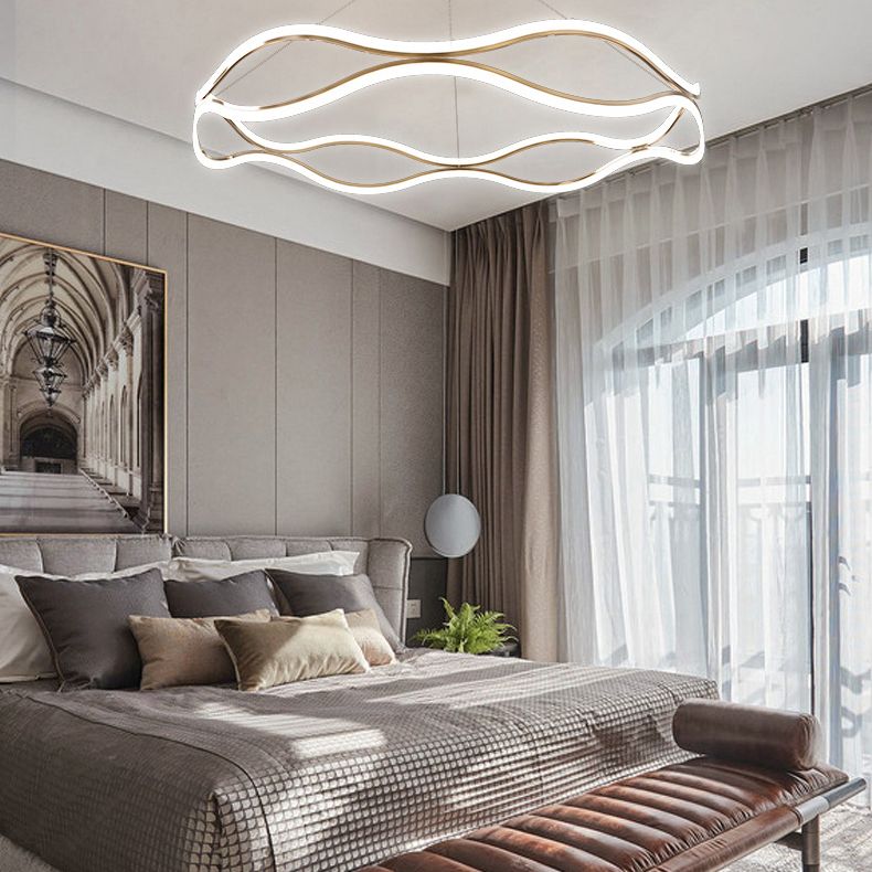 Curve lampadari a LED moderni LED ACRILICO LED LEGGIO PER LA CAMERA DA PASSEGIA CAMERA