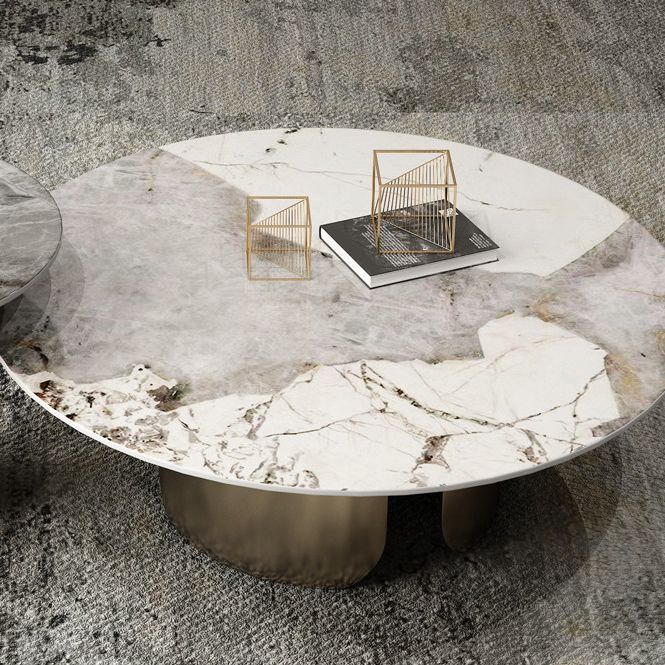 Abstract Coffee Table Slate Round Coffee Coffee or End Table
