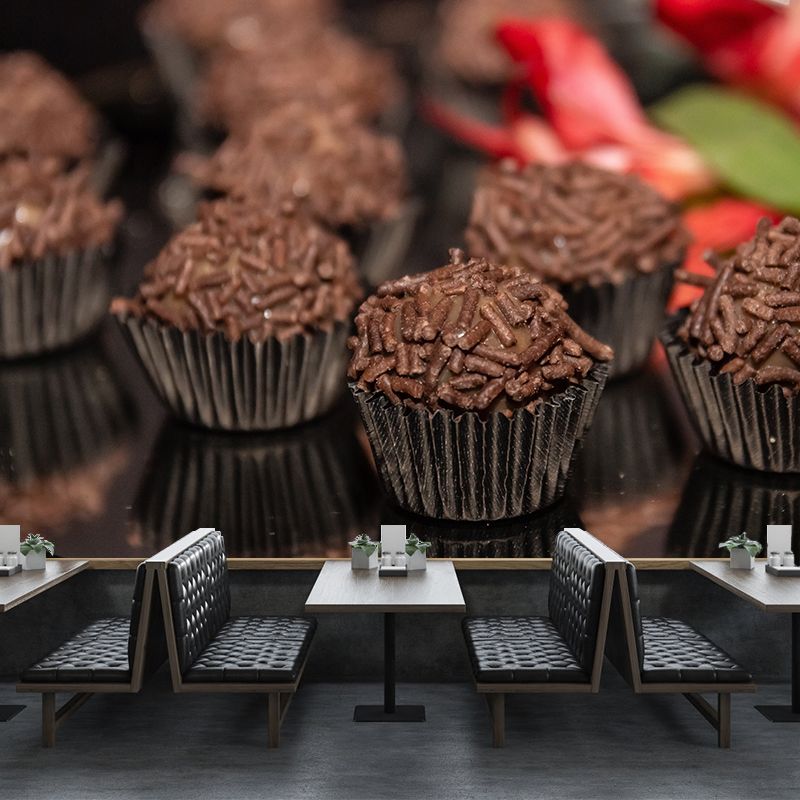 Colorful Cupcake Wall Decal Bakery Mural Wallpaper Water Resistant, Personalized Size