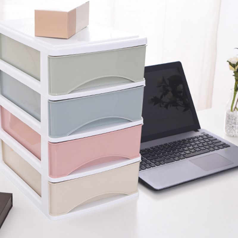 Vertical File Cabinet Color Panel Drawers Plastic File Cabinet for Home Office