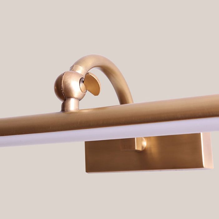 Accensione a parete lineare in metallo a 1 luce moderna Specchio da parete Montaggio di montaggio in ottone