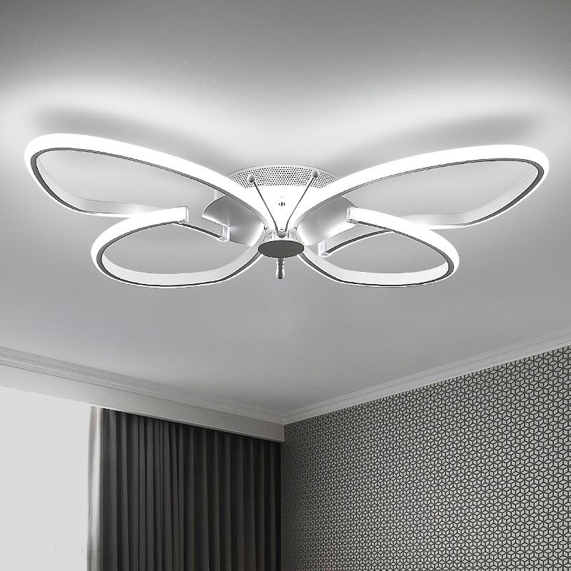Luminaria montada en el techo de estilo moderno de aluminio con iluminación empotrada LED para dormitorio de mariposas