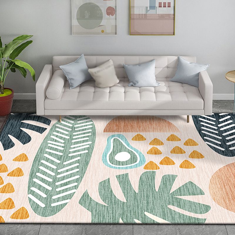 Nordic Random Pattern Rug Multicolor Polyester Area Carpet Non-Slip Backing Rug for Living Room