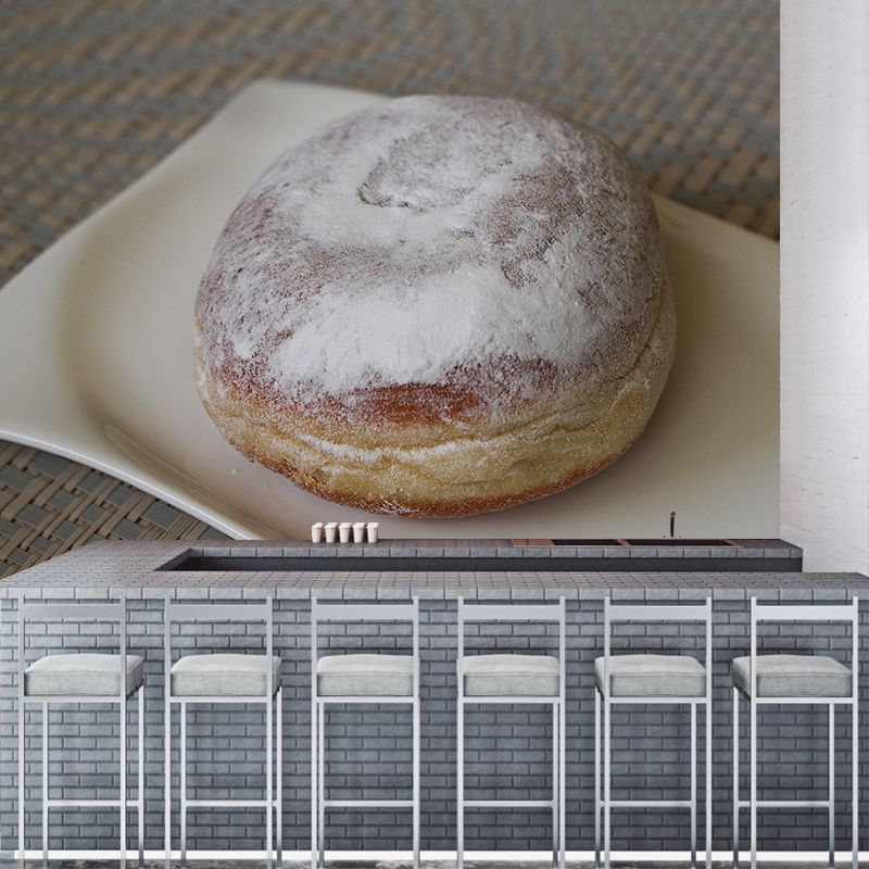 Customized Dessert Food Mural Donut Painting Wallpaper Commerce Shop Mildew Resistant