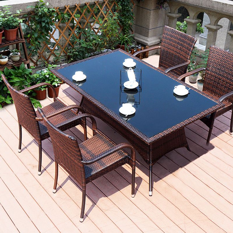 Tropical Brown Outdoors Dining Chairs 21.65" L X 20.86" W X 33.46" H