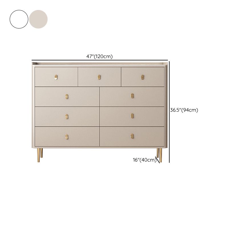 Glam Horizontal Double Dresser Stone Storage Chest with Drawers for Bedroom
