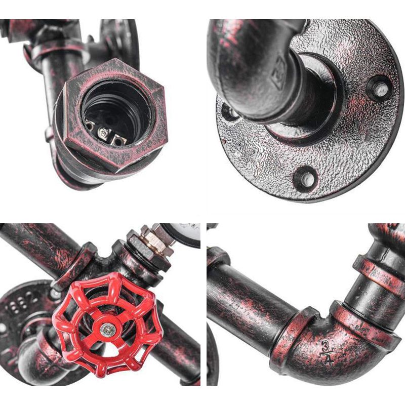 Tuyau et jauge de pression luminaire mural industriel appiculture murale en métal de cuivre industriel pour le restaurant