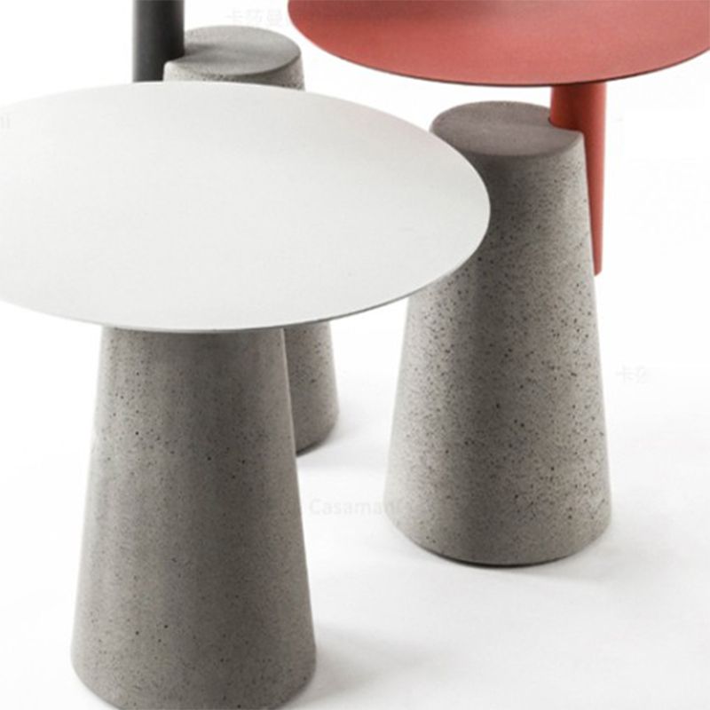 Iron Top End Side Table Concrete Pedestal Sofa Side Accent Table