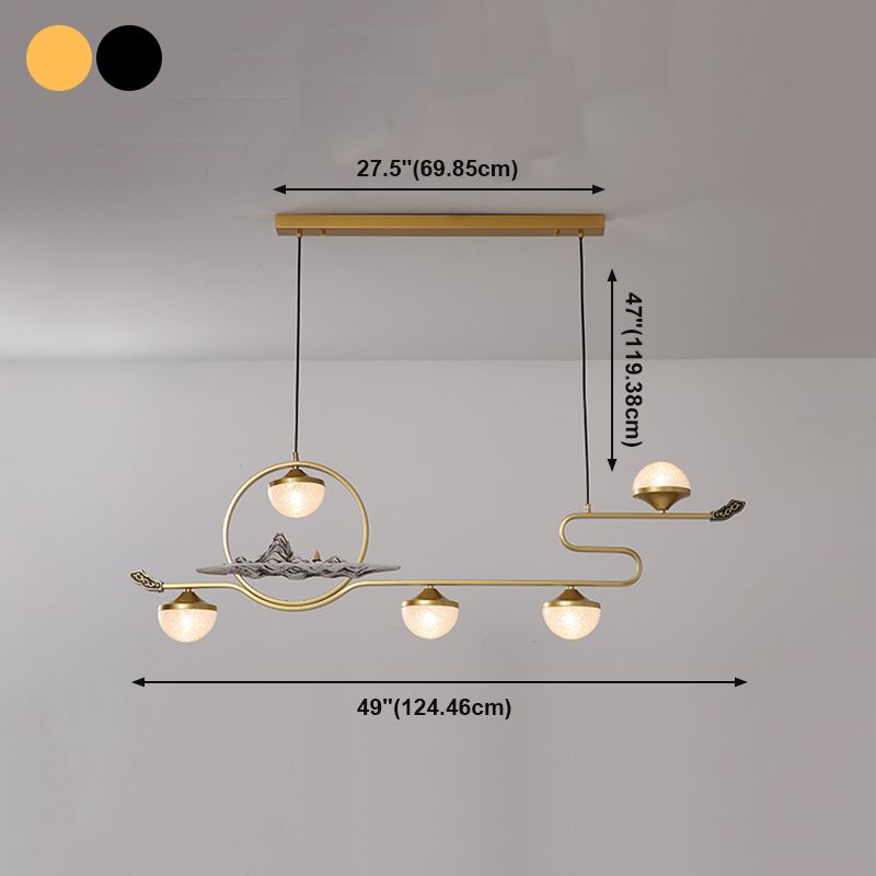 Lámparas colgantes modernas de la isla Restaurante de 5 luces colgantes de lámparas con sombra acrílica