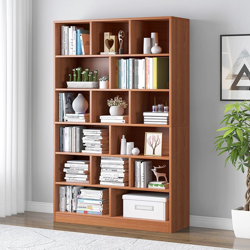 Modern Standard Book Shelf 70.47" H Closed Back Wooden Case in Matte Finish