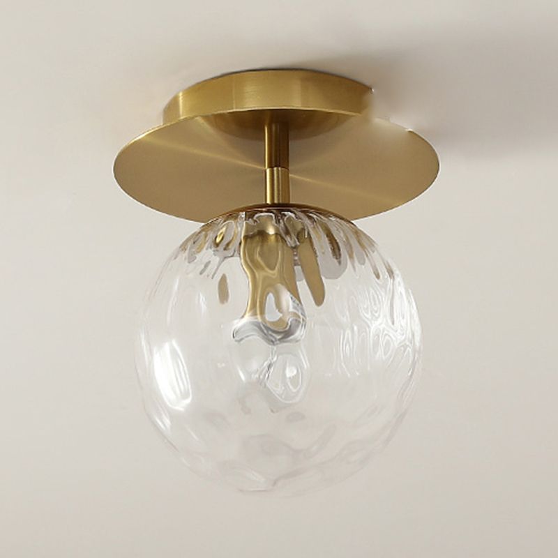 1 Light Spherical Ceiling Light Modern Style Glass Ceiling Lighting for Dining Room