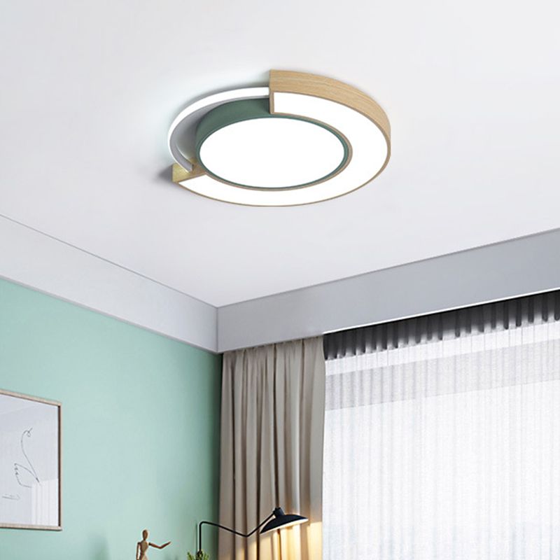 16,5 "/20,5" Dia Acrilico Round acryture Fixture Modernista LED Gris/Verde Luz De Descarga en Blanco/Luz cálida