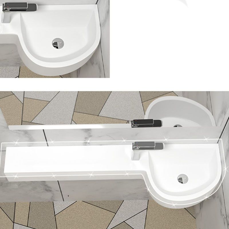 Contemporary Bathroom Sink Man Made Rock Specialty Wall Mount Bathroom Sink without Faucet
