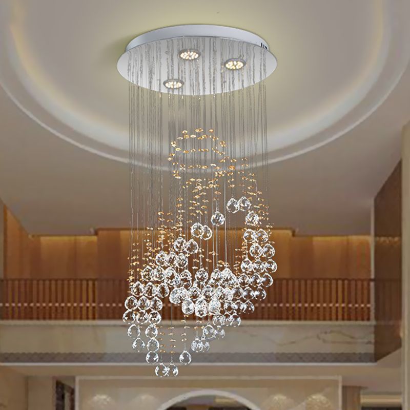 Kristallkugeln Chrom LED Cluster Anhängerblattform modernistische Suspensionsbeleuchtung für Schlafzimmer