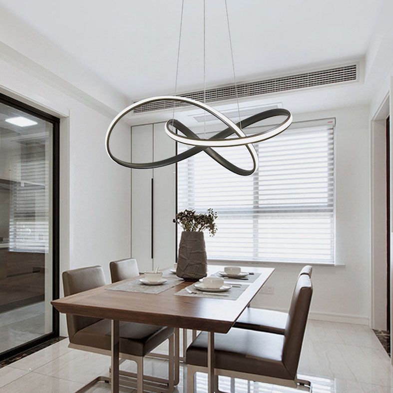 Twiting soggiorno a sospensione a sospensione in metallo kit di luce a led a led in stile nordico