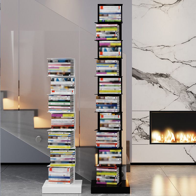 Closed Metal Bookcase Modern Geometry Shelves for Study Room