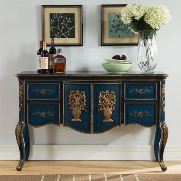 French Country Wooden Console Table Rectangle Console Sofa Table for Hall