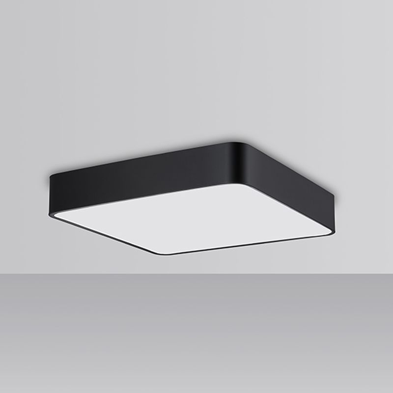 Black Square Flushmount Ceiling Lamp Nordic Metal LED Flush Light Fixture for Office