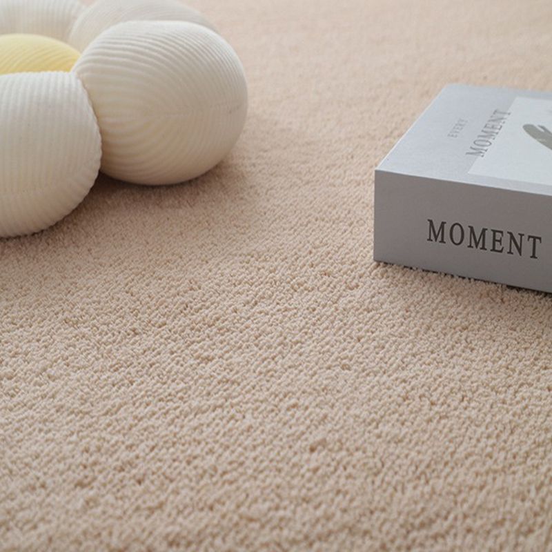 Villus Solid Color Rug Living Room Rectangle Shape Carpet Polyester Washable Area Rug