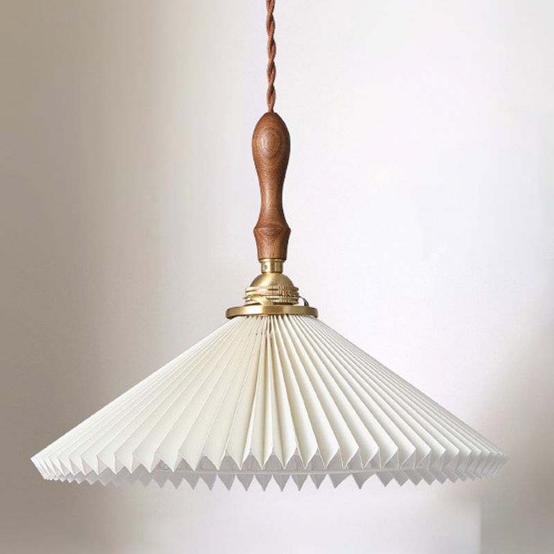 Conical Hanging Pendant Light Minimalist Wood Dining Room Hanging Light Fixture